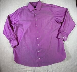 Rochester Men's 18 36/37T Non Iron Pink Dress Long Sleeve Button Front Shirt